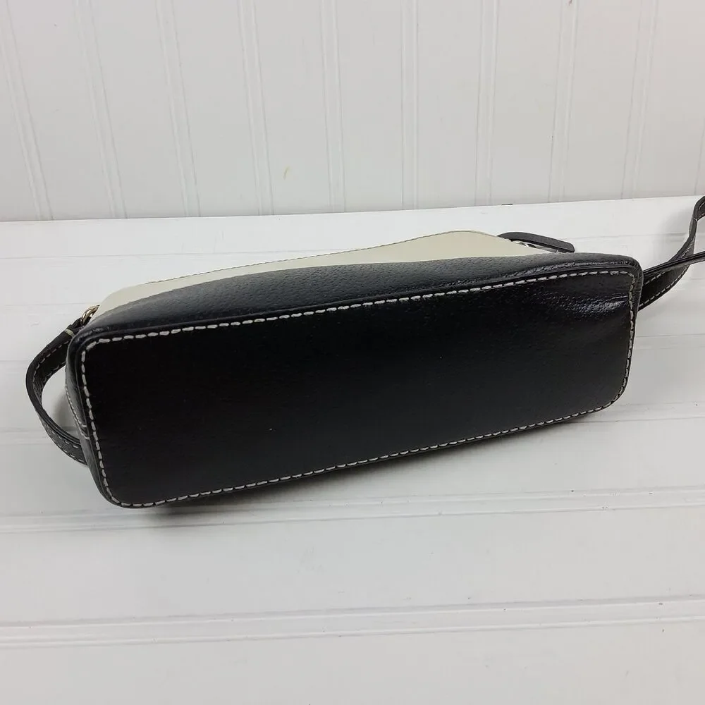 Kate Spade Hanna Berkeley Lane Crossbody Shoulder Handbag Purse Beige Black